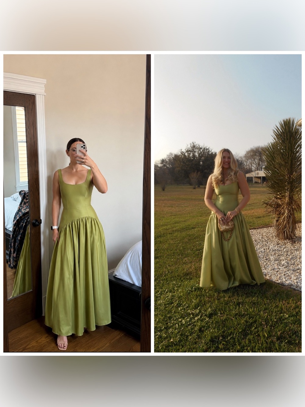 Hutch The Ridge Dress Light Green Drop Waist Maxi Size 4